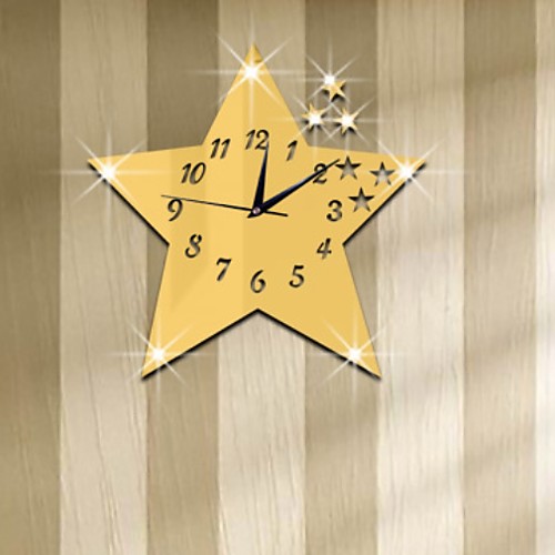 

Modern Style Plastic Irregular Indoor AA Batteries Powered Decoration Wall Clock Mirror Polished No