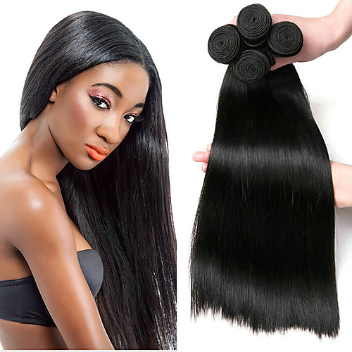 

4 Bundles Brazilian Hair Straight Unprocessed Human Hair 200 g Natural Color Hair Weaves / Hair Bulk Extension Hair Accessory 8-28 inch Natural Color Human Hair Weaves Soft Best Quality Hot Sale
