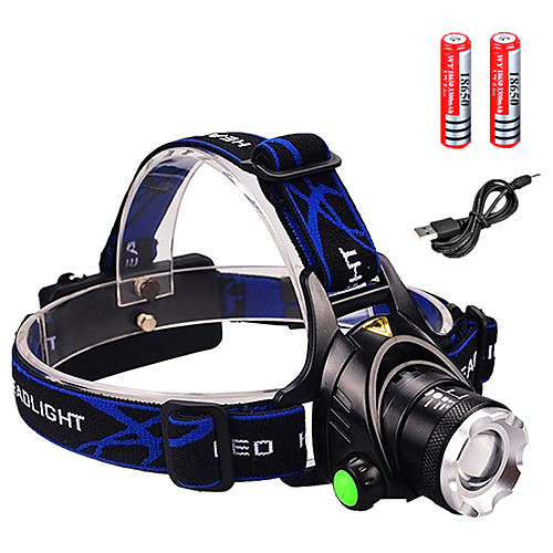

Headlamps Headlight Waterproof Zoomable 1600 lm LED LED Emitters 3 Mode with Batteries and Charger Waterproof Zoomable Rechargeable Adjustable Focus Impact Resistant Strike Bezel Camping / Hiking