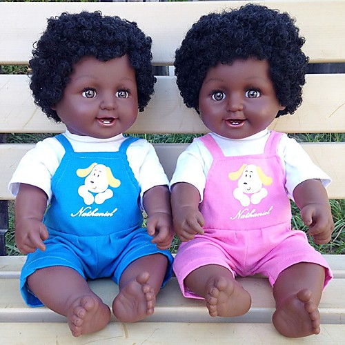 

20 inch Black Dolls Reborn Doll Girl Doll Baby Girl African Doll lifelike Cute Kids / Teen Silica Gel with Clothes and Accessories for Girls' Birthday and Festival Gifts