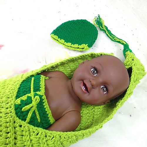 

20 inch Black Dolls Reborn Doll Baby Boy African Doll lifelike Cute Kids / Teen Silica Gel with Clothes and Accessories for Girls' Birthday and Festival Gifts