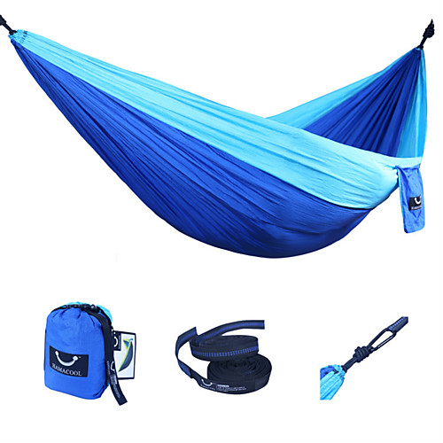 

Camping Hammock Outdoor Lightweight Quick Dry Breathability Wearable Parachute Nylon for 1 person Fishing Camping Blue Red Green