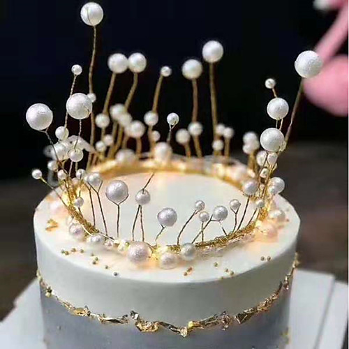 

Cake Topper Classic Theme / Holiday / Wedding Artistic / Retro / Unique Design Alloy Wedding / Birthday with Pearls 1 pcs OPP