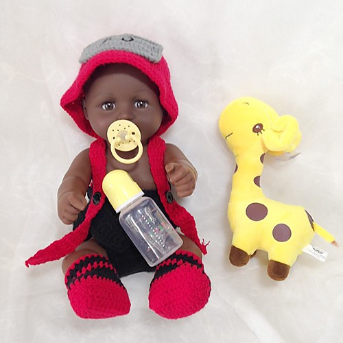 

20 inch Black Dolls Reborn Doll Baby Boy African Doll lifelike Cute Kids / Teen Silica Gel with Clothes and Accessories for Girls' Birthday and Festival Gifts