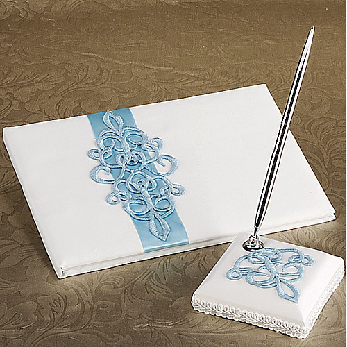 

Guest Book / Pen Set Wedding With Embroidery Guest Book / Pen Set