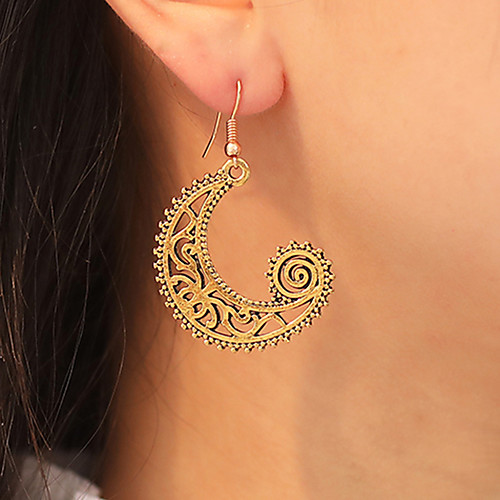 

Women's Drop Earrings Retro Hollow Out Crescent Moon Personalized Geometric Vintage Earrings Jewelry Gold / Black / Silver For Party Daily Holiday 1 Pair