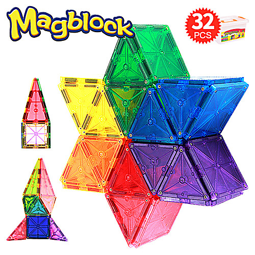 

Magnetic Blocks Magnetic Tiles Building Bricks 32 pcs Creative Geometric Pattern Color Gradient Building Toys All Boys' Girls' Toy Gift / Kid's