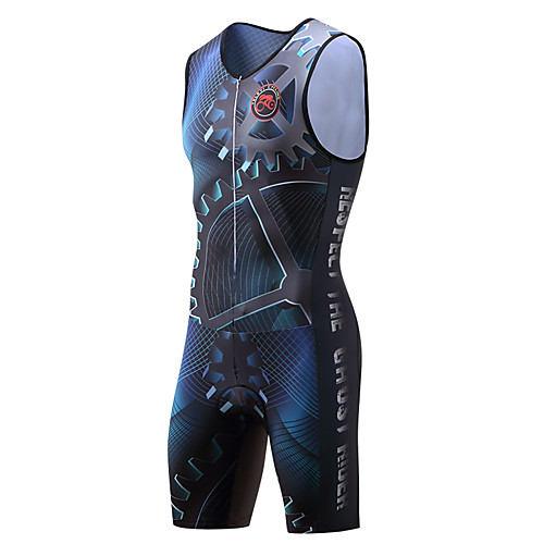 

Men's Triathlon Tri Suit Bike Triathlon / Tri Suit Breathable Quick Dry Anatomic Design Sports Plaid Checkered Gear Black / Purple / Dark Blue Mountain Bike MTB Triathlon Clothing Apparel Semi-Form