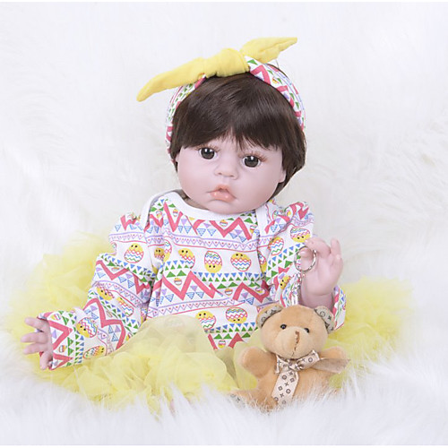 

FeelWind 22 inch Reborn Doll Girl Doll Baby Girl Reborn Baby Doll lifelike Handmade Cute Kids / Teen Non-toxic Cloth 3/4 Silicone Limbs and Cotton Filled Body with Clothes and Accessories for Girls