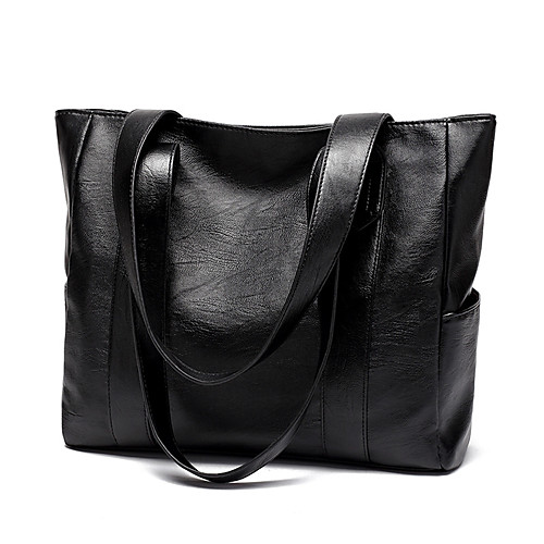 

Women's Zipper PU Tote Black