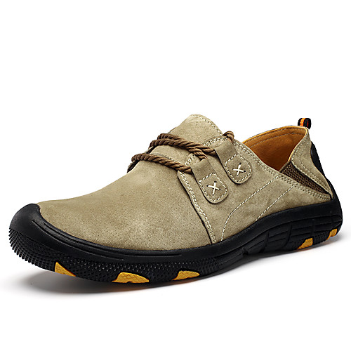 

Men's Comfort Shoes Pigskin Fall / Spring & Summer Sporty / Casual Athletic Shoes Hiking Shoes / Walking Shoes Breathable Wine / Gray / Khaki