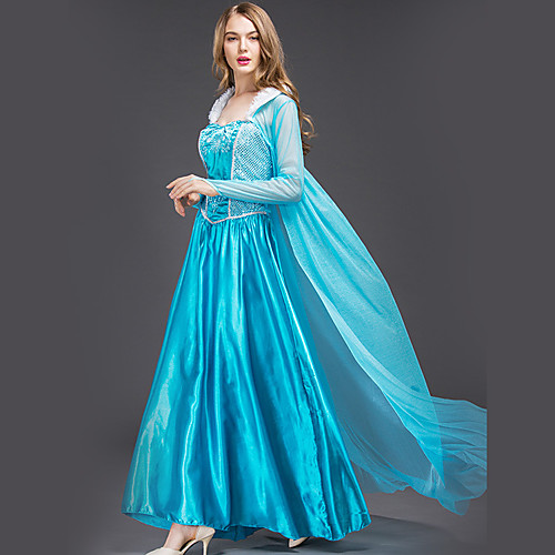 

Princess Fairytale Elsa Dress Cosplay Costume Adults' Women's Vacation Dress Christmas Halloween Carnival Festival / Holiday Satin / Tulle Cotton Blue Women's Female Easy Carnival Costumes Princess