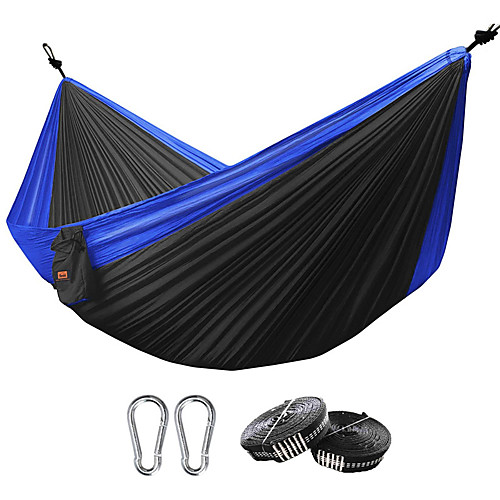 

Camping Hammock Double Hammock Outdoor Lightweight Wearable Parachute Nylon for 2 person Camping Blue