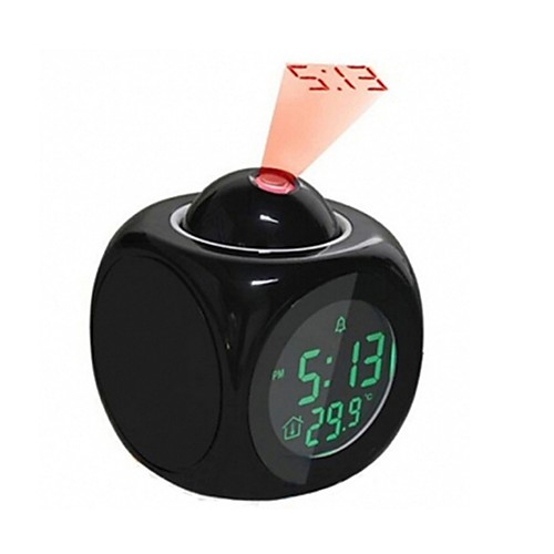 

LCD Projection LED Display Time Digital Alarm Clock Talking Voice Prompt Thermometer Snooze Function