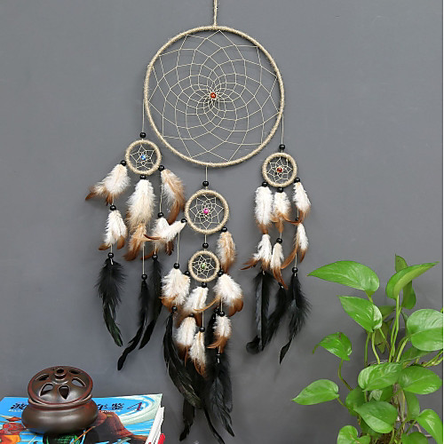 

Handmade Dream Catchers With Feather Traditional Wall Hangings Decoration