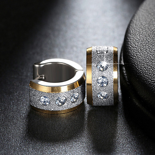 

Women's Cubic Zirconia Stud Earrings Classic Simple Fashion Stainless Steel Imitation Diamond Earrings Jewelry Gold / Silver / Gold / Silver For Daily Work 1 Pair
