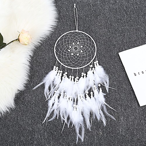

Boho Dream Catcher Handmade Gift Wall Hanging Decor Art Ornament Craft Feather Bead 6520cm for Kids Bedroom Wedding Festival