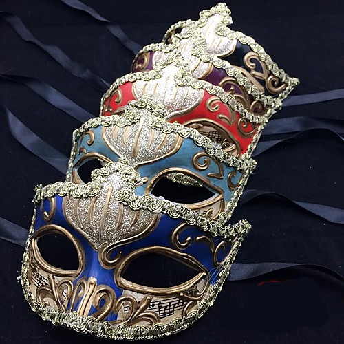 

Venetian Mask Venetian Mask Masquerade Mask Half Mask Carnival Mask Adults' Women's Party / Evening Vintage Party Halloween Carnival Masquerade Festival / Holiday Plastics Azure / Black / Purple