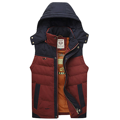 

Men's Hiking Vest / Gilet Fishing Vest Outdoor Solid Color Lightweight Windproof Breathable Quick Dry Top Single Slider Hunting Fishing Climbing Burgundy