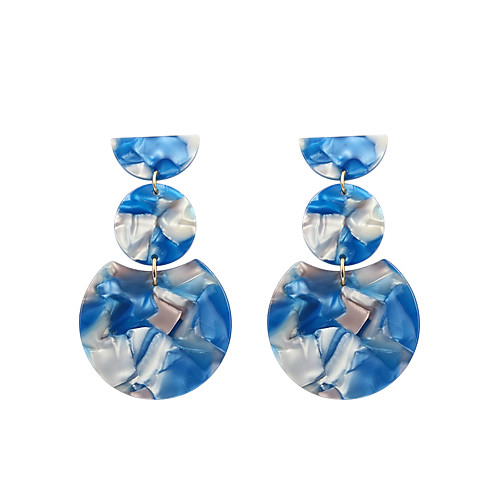 

Women's Drop Earrings Geometrical Geometric Earrings Jewelry Light Blue / Light Brown / Dark Green For Anniversary Birthday Gift Daily Festival 1 Pair