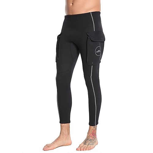 

SBART Men's Wetsuit Pants 3mm SCR Neoprene Bottoms Thermal / Warm Diving Surfing Snorkeling Solid Colored Autumn / Fall Spring Summer / Micro-elastic