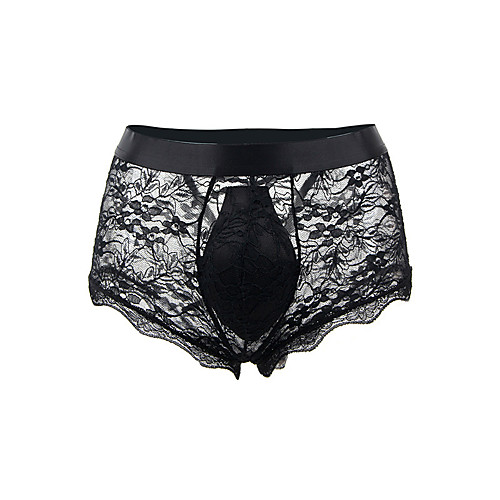 

Men's Basic Boxers Underwear - Normal, Solid Colored Mid Waist Black Red M L XL
