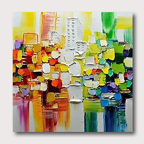 

Oil Painting Hand Painted Square Abstract Comtemporary Modern Stretched Canvas