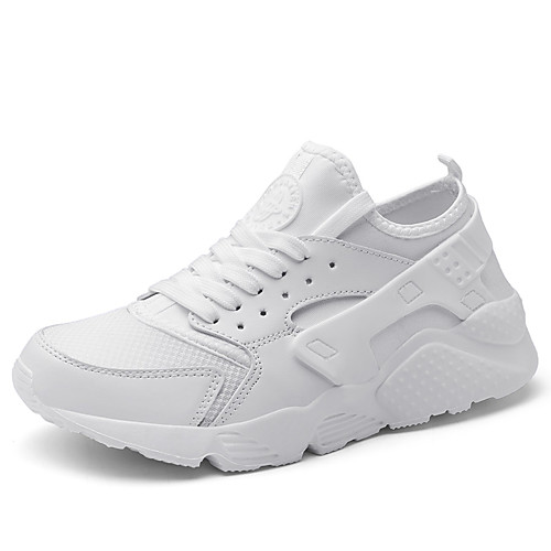 

Women's Trainers / Athletic Shoes 2020 Spring / Summer Flat Heel Round Toe Sporty Casual Athletic Daily Slogan Mesh / Microfiber Running Shoes White / Black / Red
