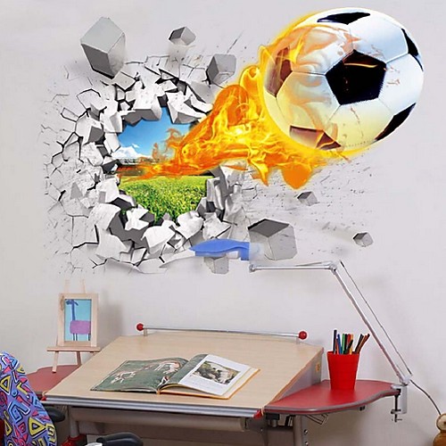 

Football Wall Stickers Study Room, Pre-pasted PVC Home Decoration Wall Decal 7050cm