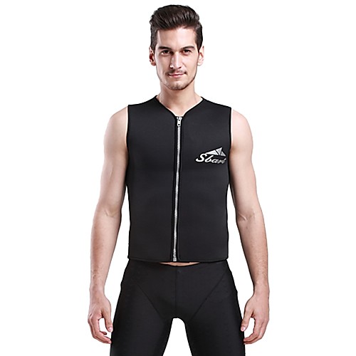 

SBART Men's Wetsuit Top 3mm SCR Neoprene Top Thermal / Warm Sleeveless Front Zip - Diving Surfing Snorkeling Autumn / Fall Spring Summer / Micro-elastic