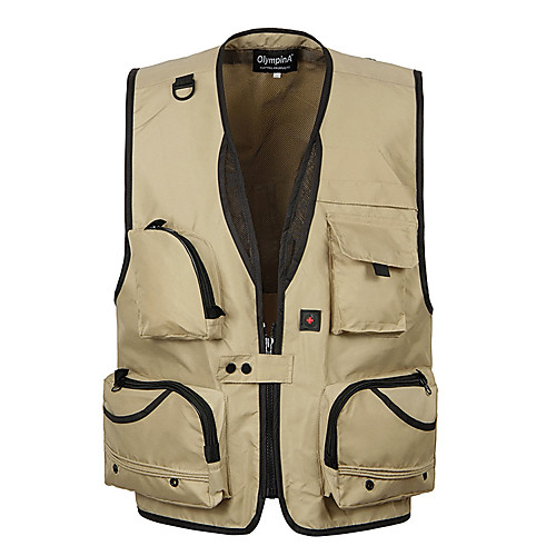 

Men's Hiking Vest / Gilet Fishing Vest Outdoor Solid Color Lightweight Breathable Quick Dry Sweat-wicking Top Single Slider Hunting Fishing Climbing White Army Green Khaki