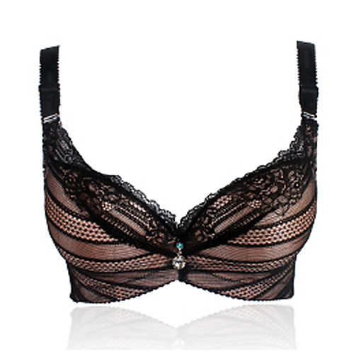 

Women's Lace Push-up Lace Bras 3/4 Cup Bra Floral Jacquard Sexy Cotton Daily Going out Orange Green Black