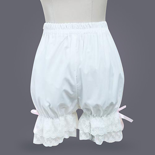 

Classic Lolita Lolita Vacation Dress Dress Pants Women's Girls' Cotton Japanese Cosplay Costumes White Solid Colored Lolita / Classic Lolita Dress
