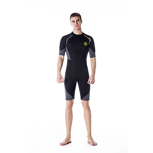 

ZCCO Men's Shorty Wetsuit 1.5mm SCR Neoprene Diving Suit High Elasticity Short Sleeve Back Zip Patchwork Fashion Autumn / Fall Spring Summer