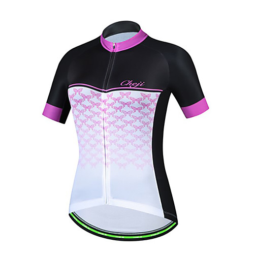 

cheji Women's Short Sleeve Cycling Jersey OrangeWhite Sky BlueWhite Pink Bike Jersey Top Mountain Bike MTB Road Bike Cycling Breathable Sports Clothing Apparel