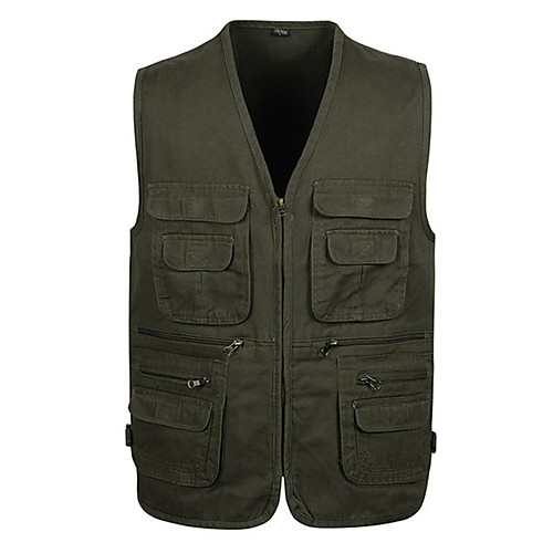 

Men's Hiking Vest / Gilet Fishing Vest Outdoor Lightweight Breathable Quick Dry Wear Resistance Top Cotton Single Slider Fishing Outdoor Exercise Black / White / Army Green / Green / Red