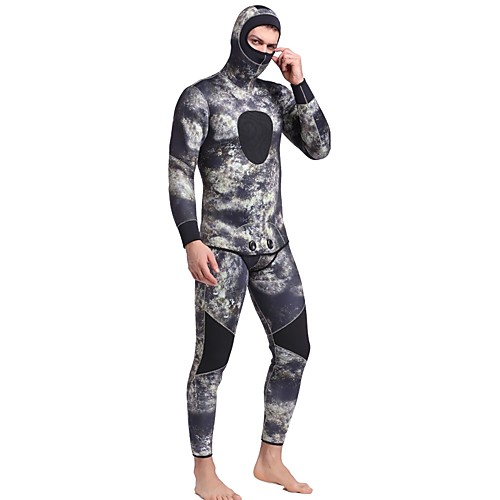 

SBART Men's Full Wetsuit 3mm SCR Neoprene Diving Suit Thermal / Warm Long Sleeve 2-Piece - Diving Water Sports Camo / Camouflage Autumn / Fall Spring Summer / Winter / Micro-elastic