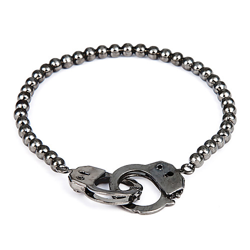 

Men's Bead Bracelet Two tone Partners in Crime Handcuffs Casual / Sporty Fashion Alloy Bracelet Jewelry Black For Daily Street Work