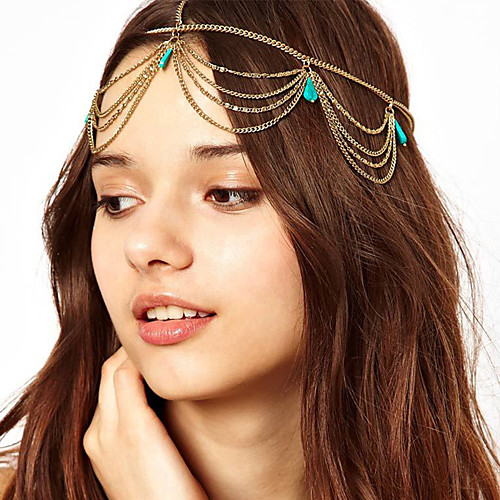 

American Indian Headdress Adults' Bohemian Style / Vacation Dress Women's Golden Artificial Gemstones / Alloy Party Cosplay Accessories Halloween / Carnival / Masquerade Costumes / Headwear / Female