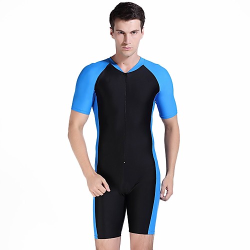 

SBART Men's Rash Guard Dive Skin Suit Diving Suit Breathable Quick Dry Short Sleeve Front Zip - Swimming Diving Snorkeling Patchwork Autumn / Fall Spring Summer / Stretchy