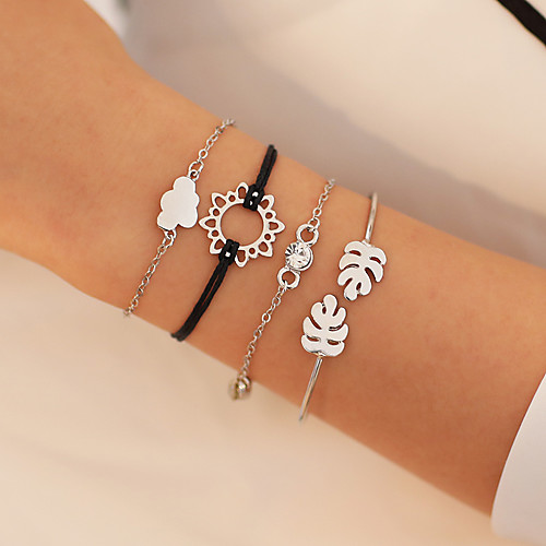 

4pcs Women's Bracelet Classic Wedding Birthday Vintage Theme European Trendy Casual / Sporty Ethnic French Alloy Bracelet Jewelry Gold / Silver For Date Festival