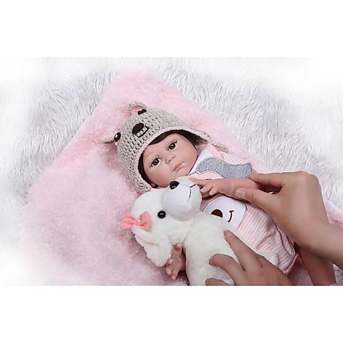 

NPKCOLLECTION 20 inch Reborn Doll Baby Girl Newborn lifelike Artificial Implantation Brown Eyes Full Body Silicone Silica Gel Vinyl with Clothes and Accessories for Girls' Birthday and Festival Gifts