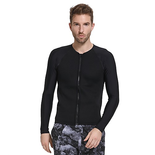 

SBART Men's Wetsuit Top 3mm SCR Neoprene Top Thermal / Warm Long Sleeve Front Zip - Diving Surfing Snorkeling Autumn / Fall Spring Summer / Micro-elastic