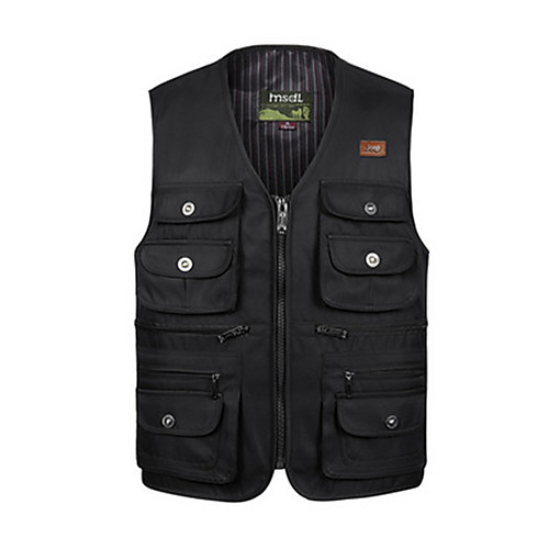 

Men's Hiking Vest / Gilet Fishing Vest Outdoor Solid Color Lightweight Breathable Quick Dry Sweat-wicking Jacket Top Single Slider Hunting Fishing Hiking Black Army Green Green Coffee