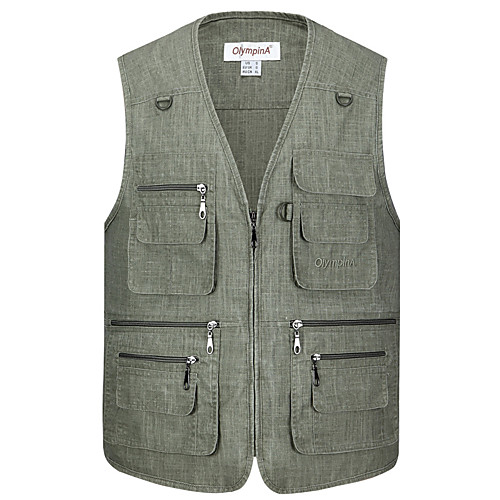 

Men's Hiking Vest / Gilet Fishing Vest Outdoor Solid Color Lightweight Breathable Quick Dry Sweat-wicking Jacket Top Single Slider Hunting Fishing Hiking Dark Grey Army Green Grey Ivory