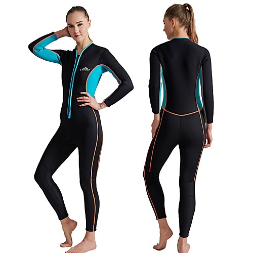 

SBART Women's Full Wetsuit 3mm SCR Neoprene Diving Suit Thermal Warm Quick Dry Micro-elastic Long Sleeve Front Zip - Swimming Diving Surfing Scuba Patchwork Autumn / Fall Spring Summer