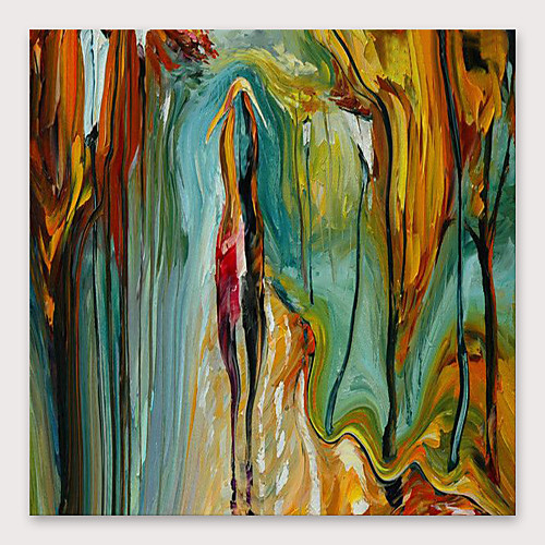 

Oil Painting Hand Painted Square Abstract Modern Stretched Canvas