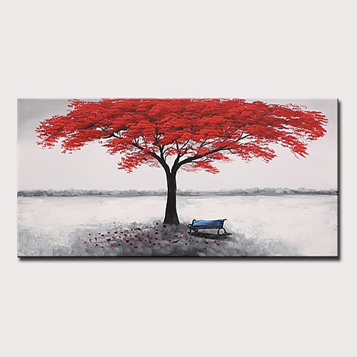 

Oil Painting Hand Painted Landscape Floral / Botanical Modern Rolled Canvas Rolled Without Frame