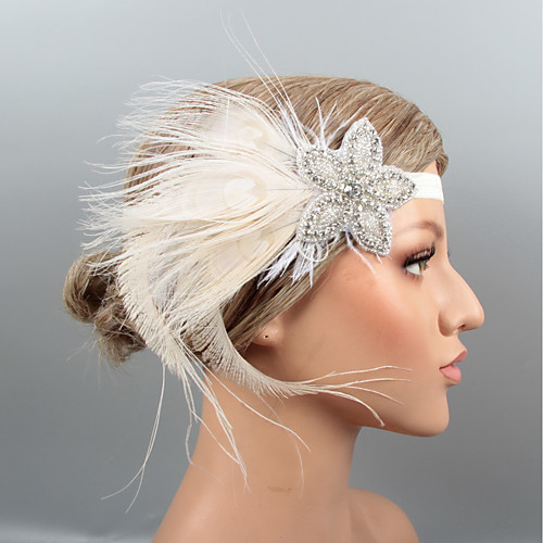 

Vintage 1920s The Great Gatsby Feathers Headbands / Headdress / Headpiece with Rhinestone / Crystal / Feather 1 pc Wedding / Party / Evening Headpiece