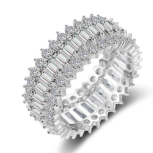 

Women's Band Ring Micro Pave Ring AAA Cubic Zirconia 1pc Silver Copper Stylish Iced Out Wedding Engagement Jewelry